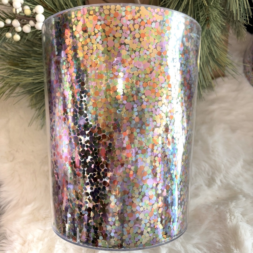 Food Safe Plastic BPA free Sparkle Glitter Champagne Ice Bucket with Tongs -NWTS
